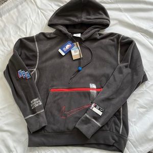 Gray NBA fleece Nike hoodie